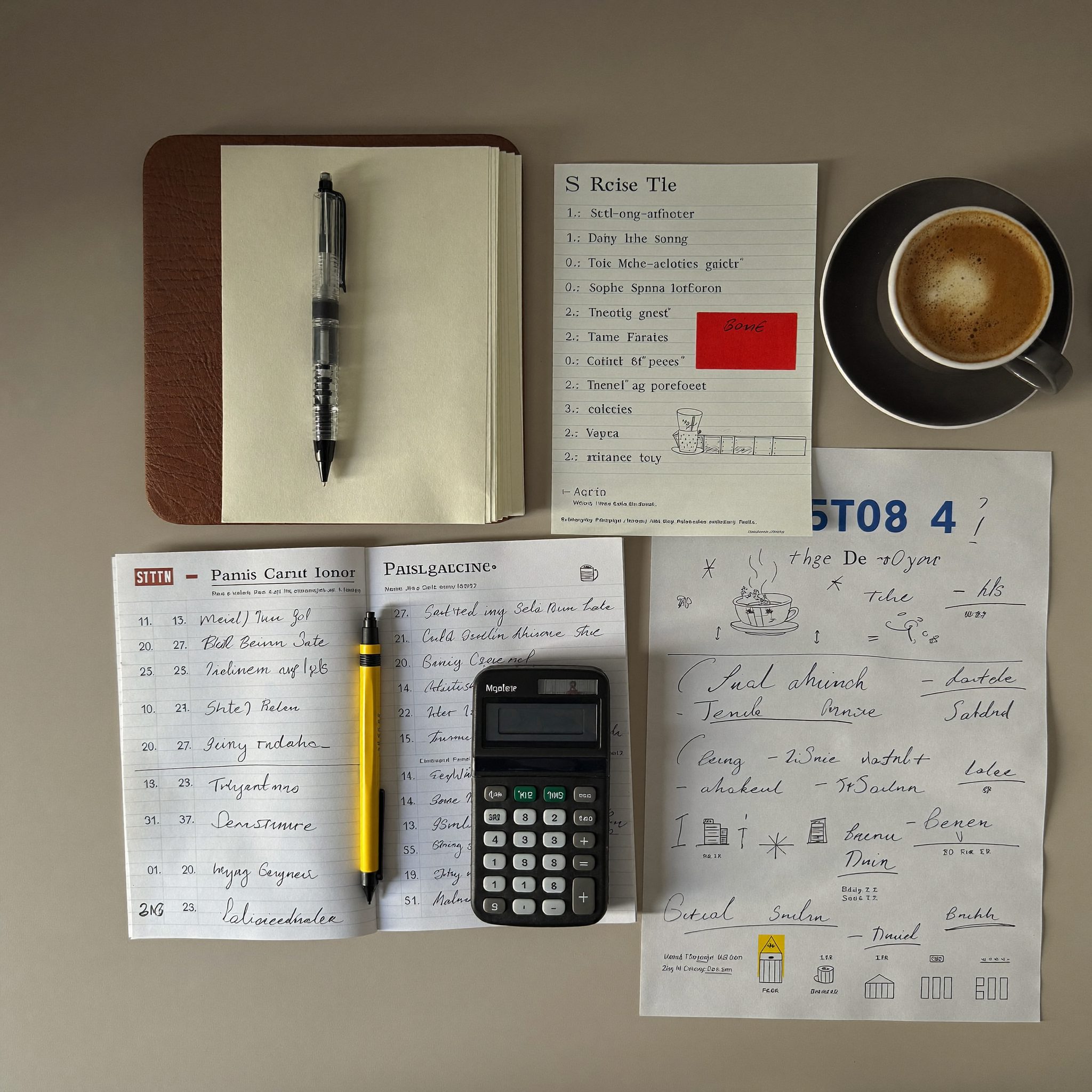 Coastal light over a long-term financial plan on a desk
